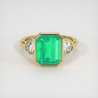 3.21 Ct. Emerald Ring, 18K Yellow Gold 1