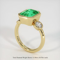 3.21 Ct. Emerald Ring, 18K Yellow Gold 2