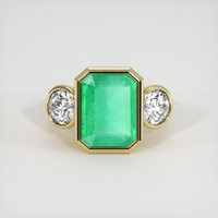 5.90 Ct. Emerald Ring, 18K Yellow Gold 1