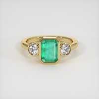 1.34 Ct. Emerald Ring, 18K Yellow Gold 1