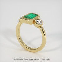 1.34 Ct. Emerald Ring, 18K Yellow Gold 2