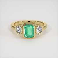 1.42 Ct. Emerald Ring, 18K Yellow Gold 1