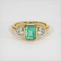 1.47 Ct. Emerald Ring, 18K Yellow Gold 1