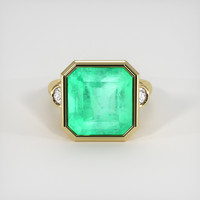 14.98 Ct. Emerald Ring, 18K Yellow Gold 1