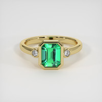 1.04 Ct. Emerald Ring, 18K Yellow Gold 1