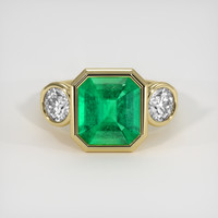 4.20 Ct. Emerald Ring, 18K Yellow Gold 1