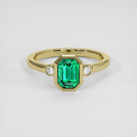 1.19 Ct. Emerald Ring, 18K Yellow Gold 1