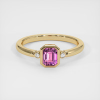 0.88 Ct. Pink Sapphire Ring, 18K Yellow Gold 1