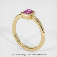 0.88 Ct. Pink Sapphire Ring, 18K Yellow Gold 2