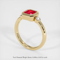 1.22 Ct. Ruby Ring, 18K Yellow Gold 2