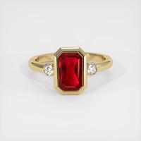 2.01 Ct. Ruby Ring, 18K Yellow Gold 1