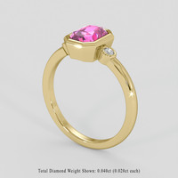 1.20 Ct. Pink Sapphire Ring, 18K Yellow Gold 2