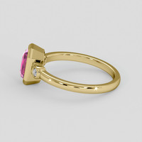 1.20 Ct. Pink Sapphire Ring, 18K Yellow Gold 4