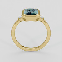 2.69 Ct. Bluish Green Sapphire Ring, 18K Yellow Gold 3