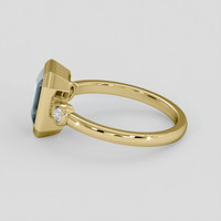 2.69 Ct. Bluish Green Sapphire Ring, 18K Yellow Gold 4