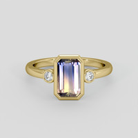 1.68 Ct. Bi Color Sapphire Ring, 18K Yellow Gold 1