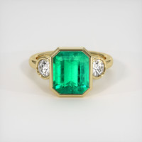 3.35 Ct. Emerald Ring, 18K Yellow Gold 1