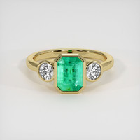 1.44 Ct. Emerald Ring, 18K Yellow Gold 1