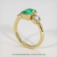 1.44 Ct. Emerald Ring, 18K Yellow Gold 2