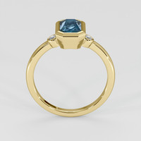 2.01 Ct. Greenish Blue Sapphire Ring, 18K Yellow Gold 3