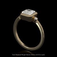 1.62 Ct. White Sapphire Ring, 18K Yellow Gold 2