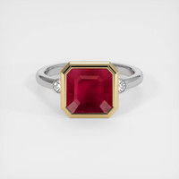 4.21 Ct. Ruby Ring, 14K Yellow & White 1