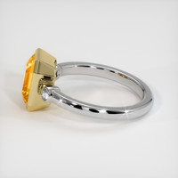 3.03 Ct. Orangish Yellow Sapphire Ring, 14K Yellow & White 4