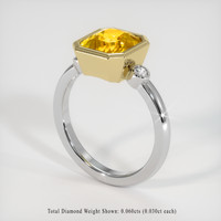 3.02 Ct. Yellow Sapphire Ring, 14K Yellow & White 2