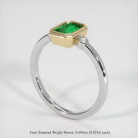 0.74 Ct. Emerald Ring, 18K Yellow & White 2