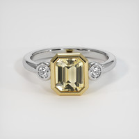 1.98 Ct. Yellow Sapphire Ring, 18K Yellow & White 1