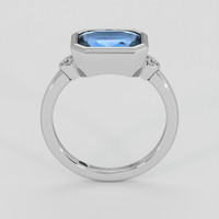 3.01 Ct. Greenish Blue Sapphire Ring, Platinum 950 3