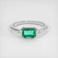 0.88 Ct. Emerald Ring, Platinum 950 1