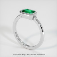 0.88 Ct. Emerald Ring, Platinum 950 2