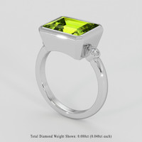 4.86 Ct. Yellowish Green Peridot Ring, Platinum 950 2