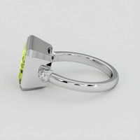 4.86 Ct. Yellowish Green Peridot Ring, Platinum 950 4