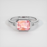 1.68 Ct. Padparadscha Sapphire Ring, Platinum 950 1