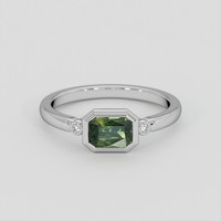 0.99 Ct. Yellowish Green Sapphire Ring, Platinum 950 1