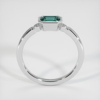 0.91 Ct. Greenish Blue Sapphire Ring, Platinum 950 3