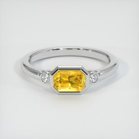 0.89 Ct. Yellow Sapphire Ring, Platinum 950 1