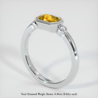 0.89 Ct. Yellow Sapphire Ring, Platinum 950 2