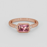 1.32 Ct. Pinkish Purple Sapphire Ring, 14K Rose Gold 1