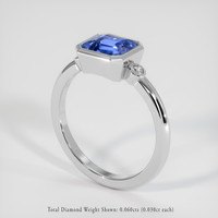 3.04 Ct. Blue Sapphire Ring, 10K White Gold 2