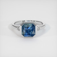 2.05 Ct. Greenish Blue Sapphire Ring, 10K White Gold 1