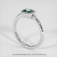 1.15 Ct. Green Sapphire Ring, 10K White Gold 2
