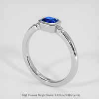 0.68 Ct. Blue Sapphire Ring, 14K White Gold 2