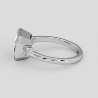 3.01 Ct. Greenish Blue Sapphire Ring, 14K White Gold 4