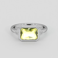 1.99 Ct. Greenish Yellow Chrysoberyl Ring, 14K White Gold 1