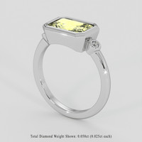 1.99 Ct. Greenish Yellow Chrysoberyl Ring, 14K White Gold 2