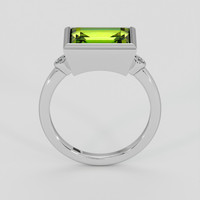 3.21 Ct. Yellowish Green Peridot Ring, 14K White Gold 3