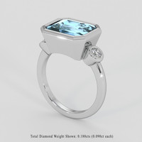 5.04 Ct. Blue Aquamarine Ring, 14K White Gold 2